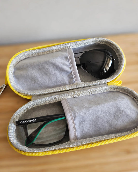 Hard Shell Double Glasses Delux Case Double-Layer for 2 pairs of Glasses Men / Women Blue FREE DELIVERY