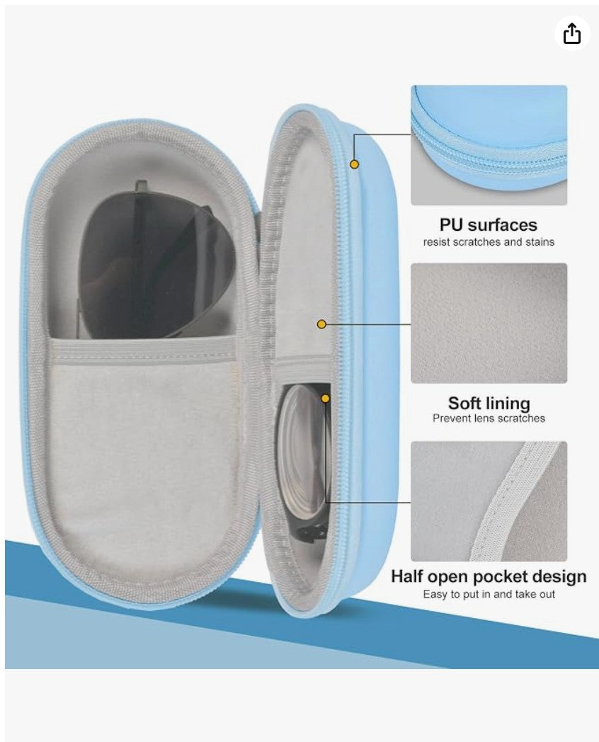 Hard Shell Double Glasses Delux Case Double-Layer for 2 pairs of Glasses Men / Women Blue FREEPOST