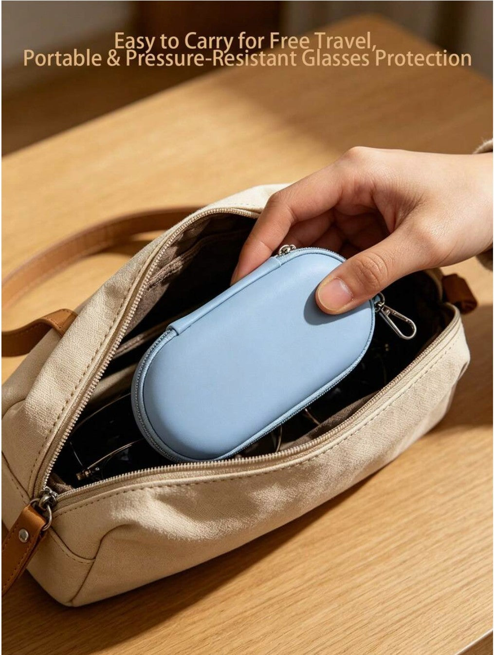 Hard Shell Double Glasses Delux Case Double-Layer for 2 pairs of Glasses Men / Women Blue FREEPOST